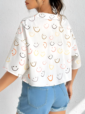 Summer Outfit Allover Print Drop Shoulder Shirt JC3