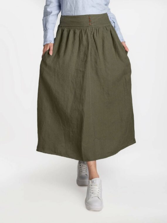 Green Summer Linen Skirt JC6