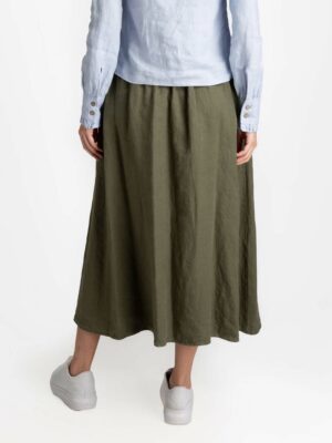 Green Linen Skirt1