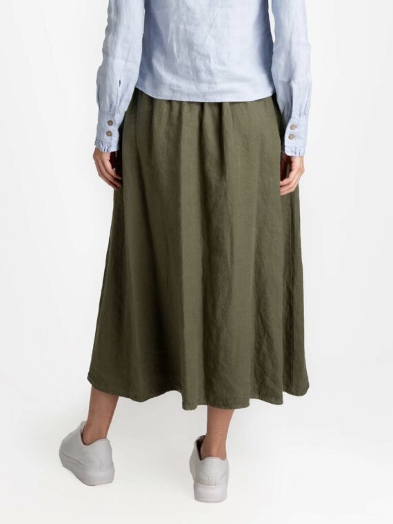Green Summer Linen Skirt JC6
