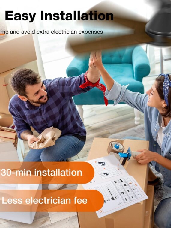 addlon 42-Inch Ceiling Fan with Light & Remote, Dual-Sided Blades, Dimmable, Energy Efficient, Quiet Operation, Indoor Flush Mount