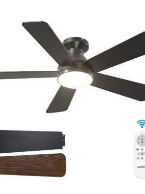 addlon 42-Inch Ceiling Fan with Light & Remote, Dual-Sided Blades, Dimmable, Energy Efficient, Quiet Operation, Indoor Flush Mount