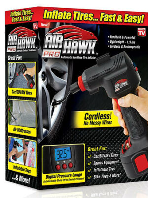 Air Hawk Pro Cordless Tire Inflator with LED Gauge & Rechargeable Battery