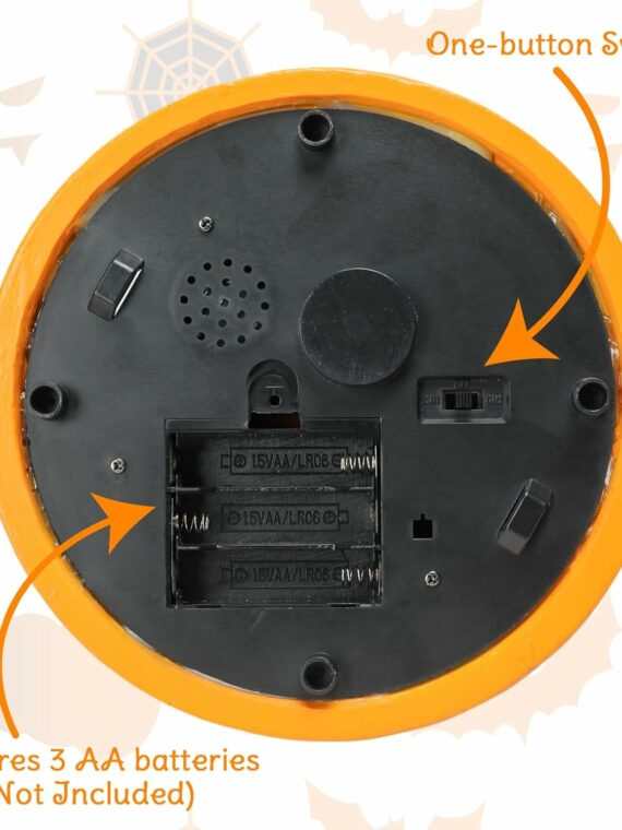 Aircity Halloween Ceramic Tree with LED Lights, Moving Train & Music, 10" Black Tabletop Decor