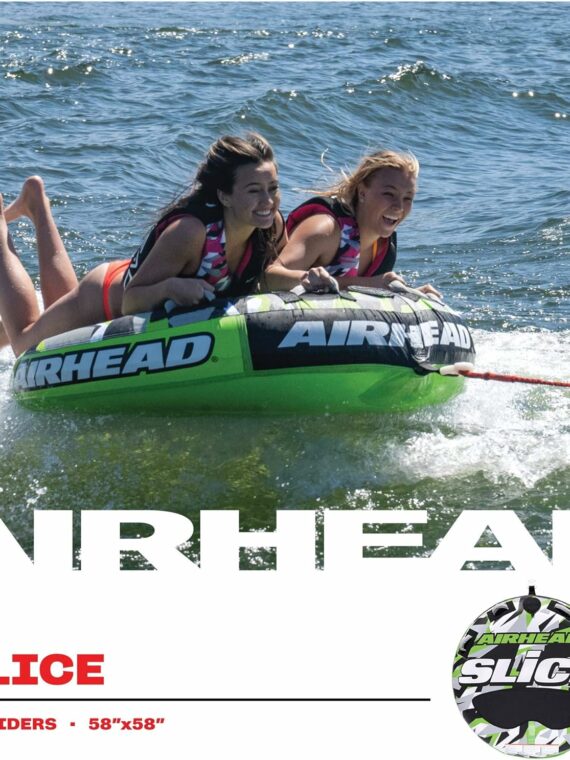 Airhead Slice 1-2 Rider Towable Tube for Water Sports with EVA Padding & Kwik-Connect