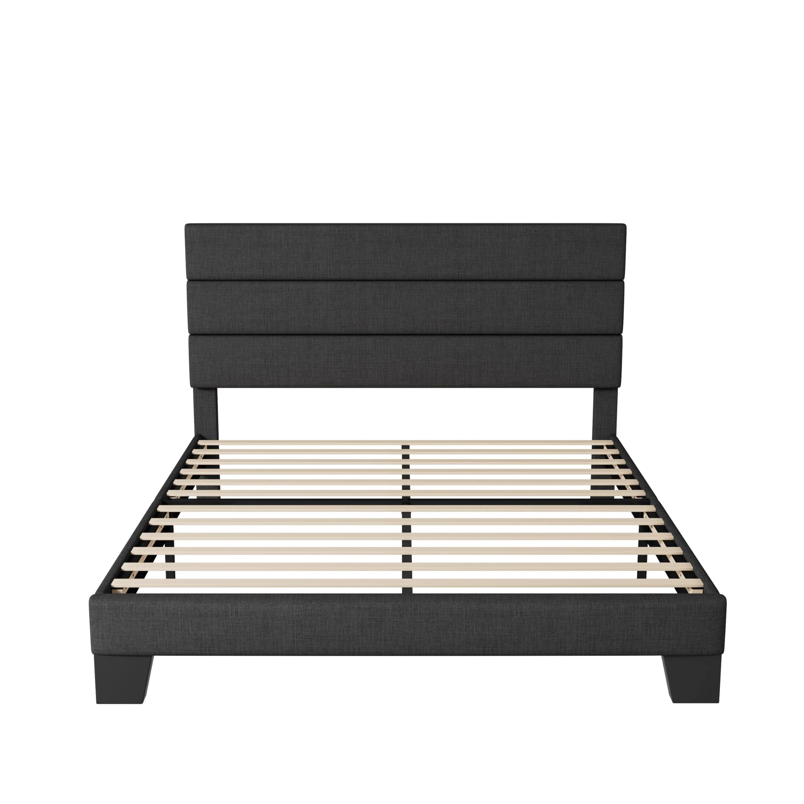Allewie Queen Platform Bed Frame, Upholstered, No Box Spring Needed, Sturdy Metal/Wood, Easy Assembly