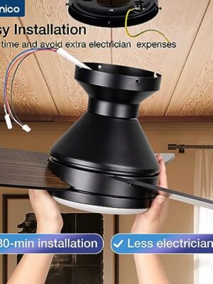 Amico 42″ Low Profile Ceiling Fan with Light & Remote, Energy Efficient, Quiet, Reversible Motor, Dimmable LED