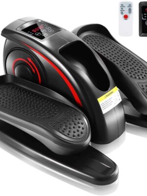 ANCHEER Under Desk Elliptical Machine, Electric & Manual, Digital Display, Quiet, Portable, Anti-Slip Pedals, Home/Office Fitness