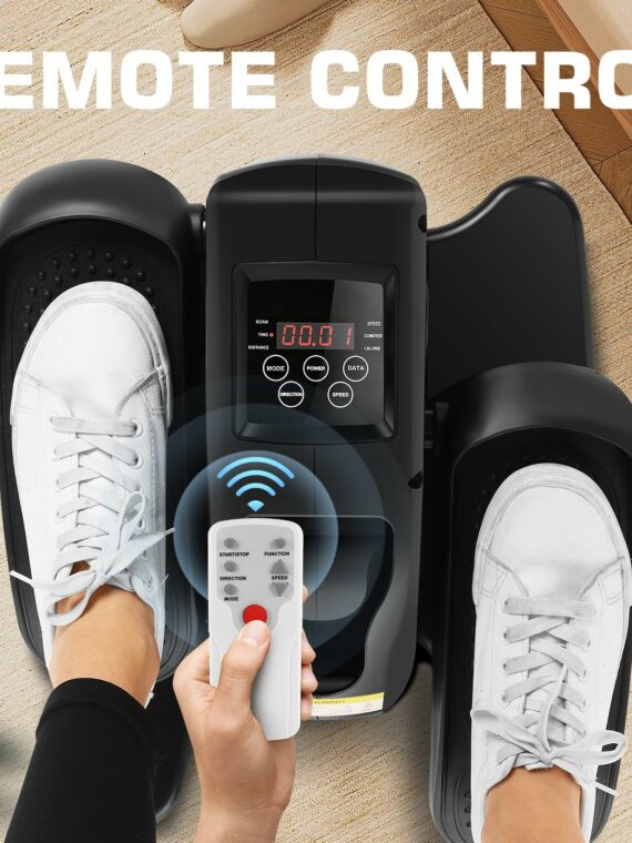 ANCHEER Under Desk Elliptical Machine, Electric & Manual, Digital Display, Quiet, Portable, Anti-Slip Pedals, Home/Office Fitness