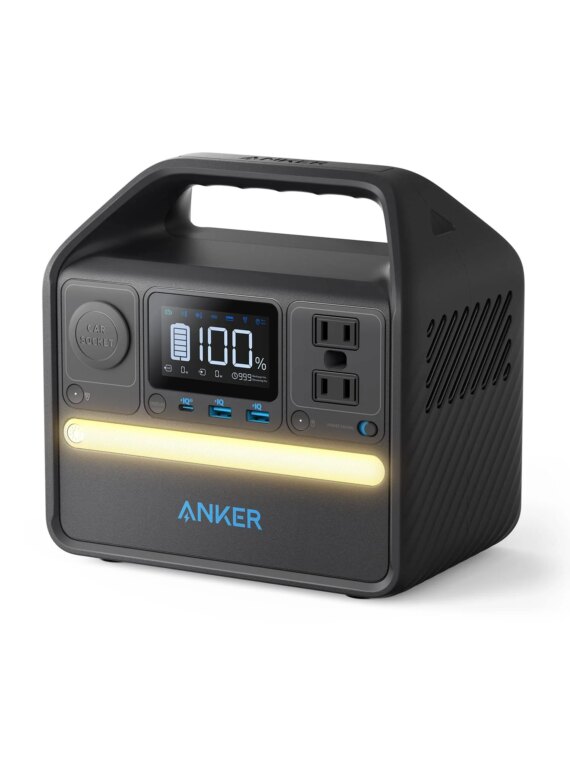 Anker 256Wh Portable Power Station, LiFePO4 Battery, 600W Output, USB-C, 6 Ports, Durable & Long-Lasting