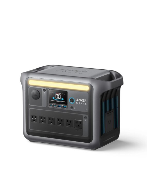Anker SOLIX C1000 Portable Power Station, 1800W Solar Generator, 2400W Output, UltraFast Recharge, LiFePO4 Battery, Solar Charging, Compact Design