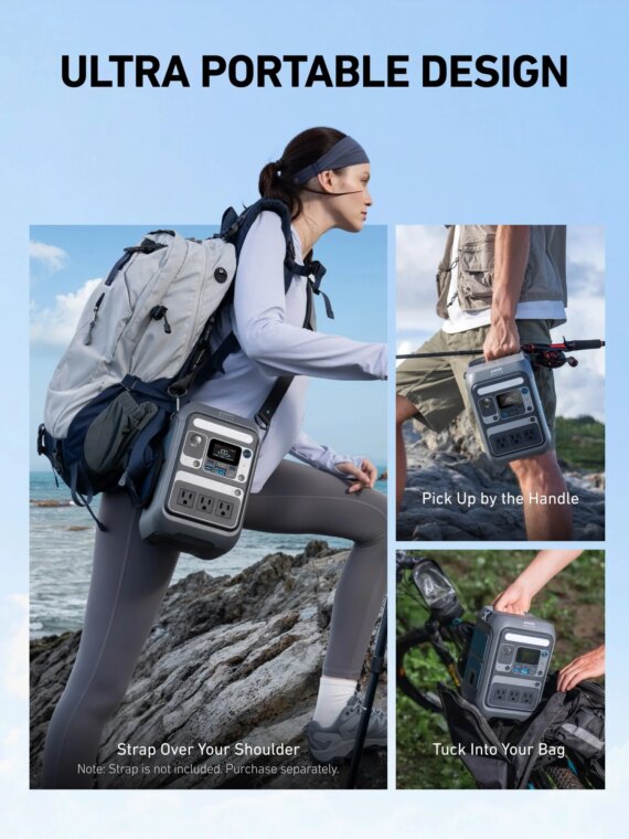 Anker SOLIX C300 300W Portable Power Station, 288Wh, 8 Ports, Solar Compatible, Compact Design, Fast Charging, Durable LiFePO4 Batteries