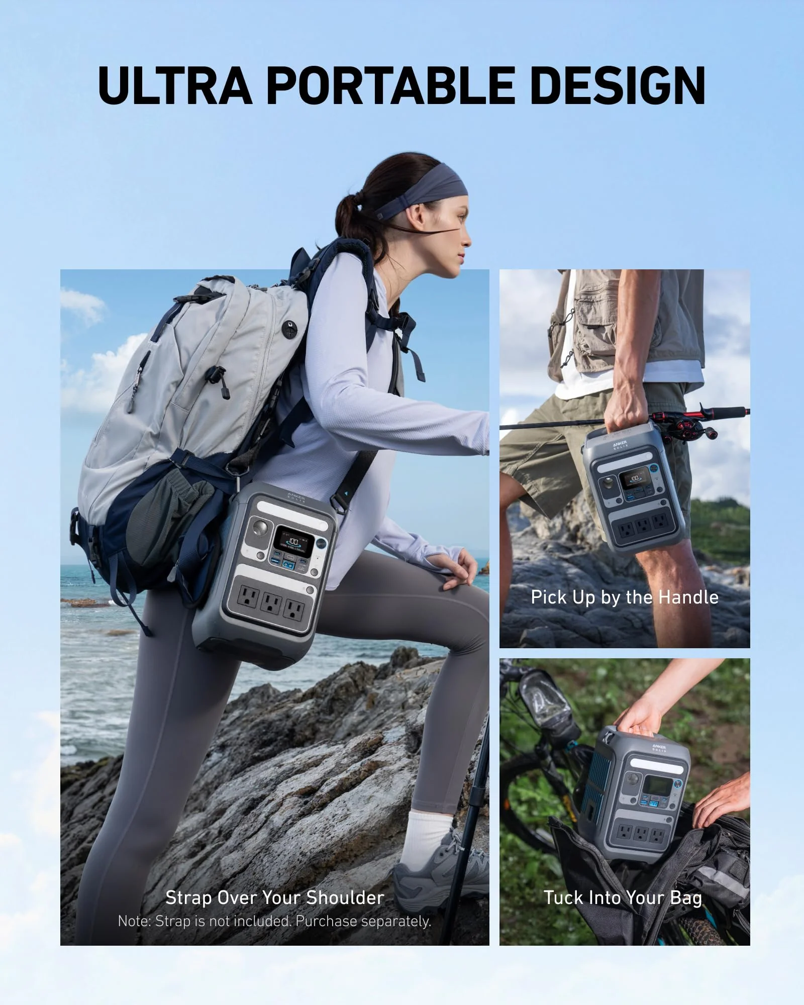 Anker SOLIX C300 300W Portable Power Station, 288Wh, 8 Ports, Solar Compatible, Compact Design, Fast Charging, Durable LiFePO4 Batteries