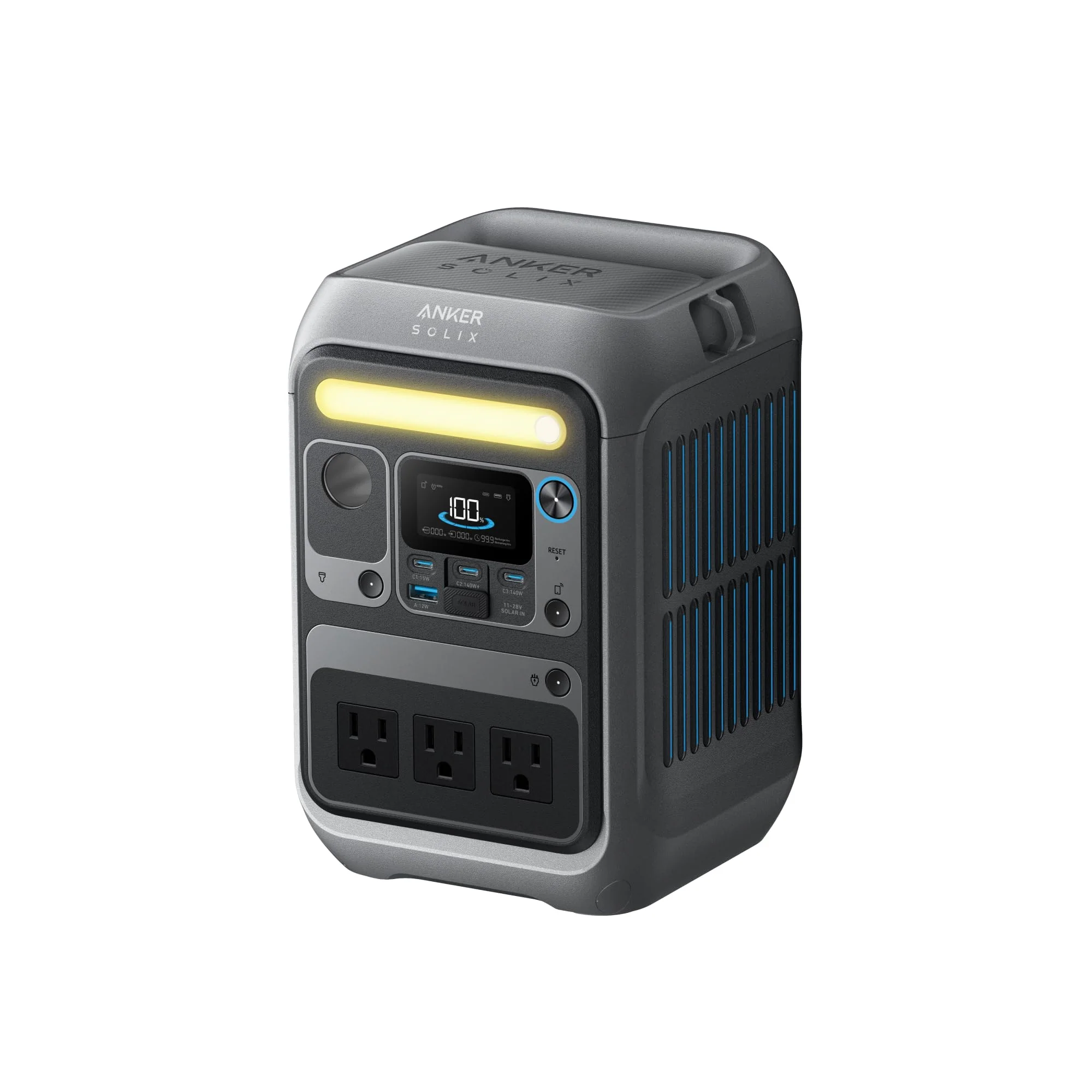 Anker SOLIX C300 300W Portable Power Station, 288Wh, 8 Ports, Solar Compatible, Compact Design, Fast Charging, Durable LiFePO4 Batteries