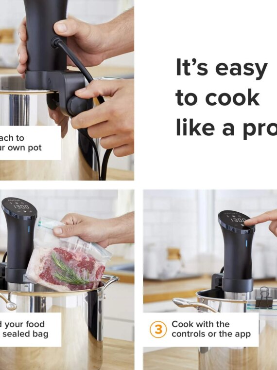 Anova Culinary Sous Vide Precision Cooker, 1000 Watts, App-Controlled, Water-Resistant, Perfect for All Meats & Vegetables