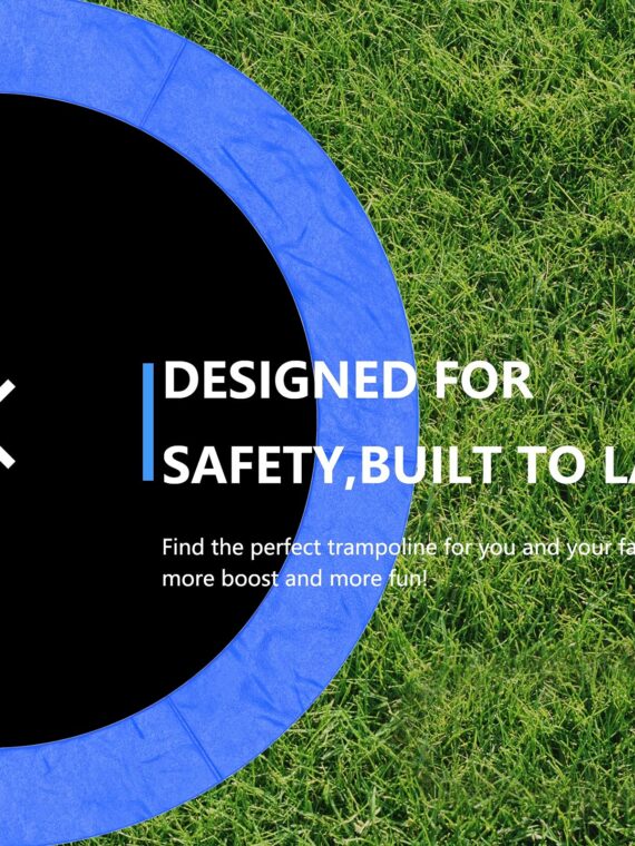 AOTOB 8 FT Outdoor Trampoline with Safety Enclosure Net, Rust-Resistant Steel, and 400 lbs Capacity