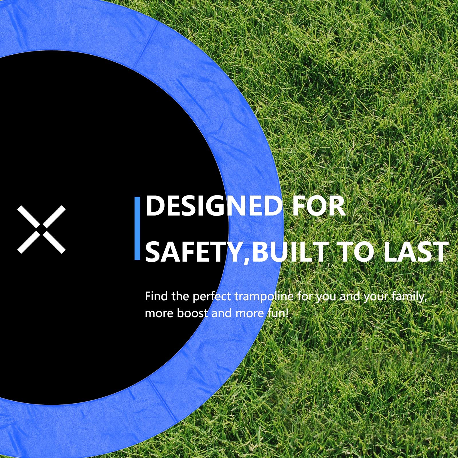 AOTOB 8 FT Outdoor Trampoline with Safety Enclosure Net, Rust-Resistant Steel, and 400 lbs Capacity