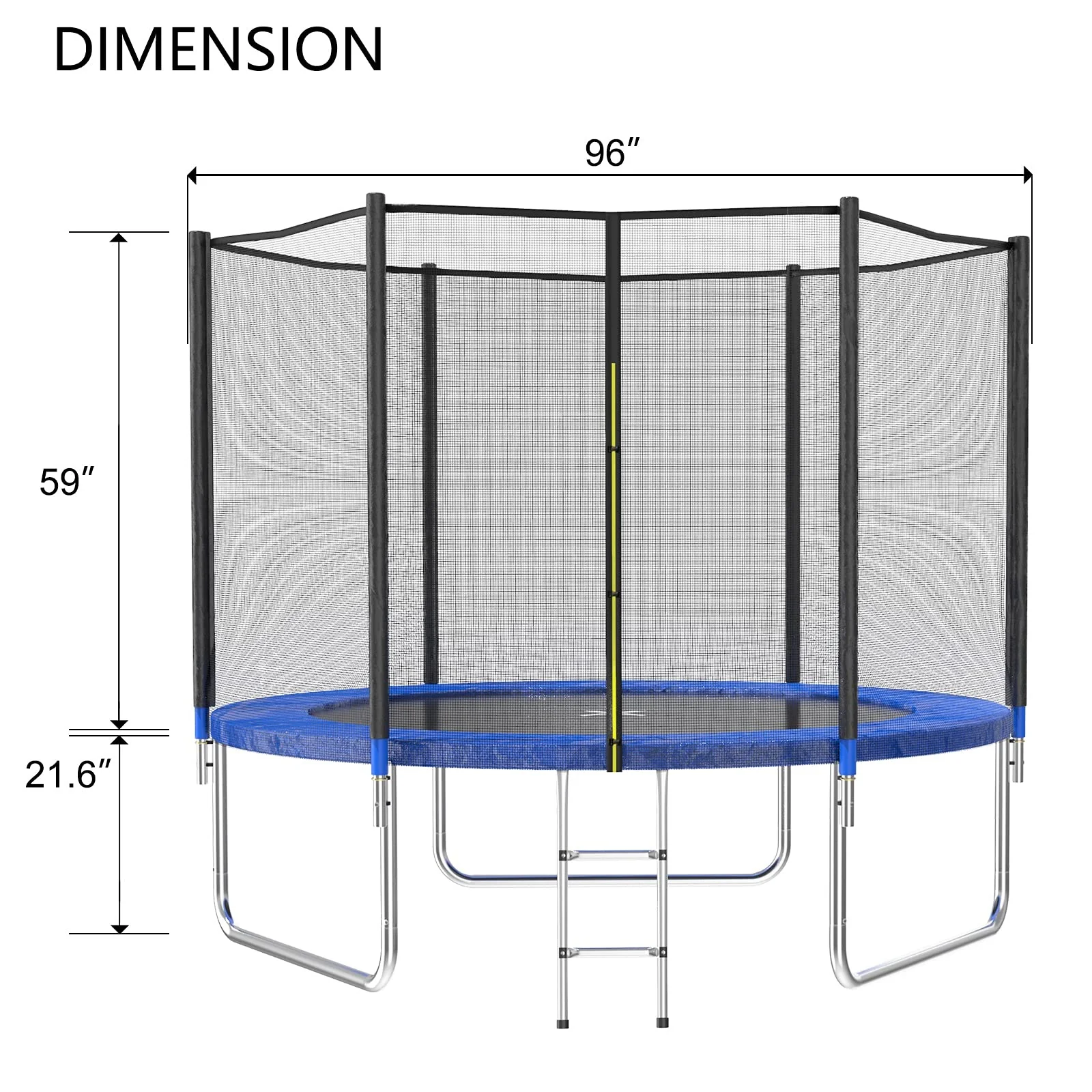 AOTOB 8 FT Outdoor Trampoline with Safety Enclosure Net, Rust-Resistant Steel, and 400 lbs Capacity