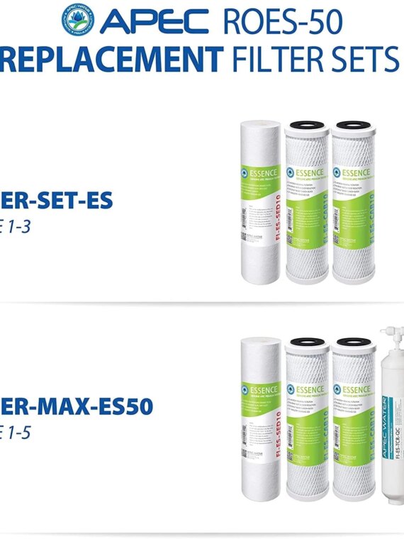 APEC Water 5-Stage Reverse Osmosis System, Removes 99% Impurities, USA-Made, WQA Certified, Includes Lead-Free Faucet