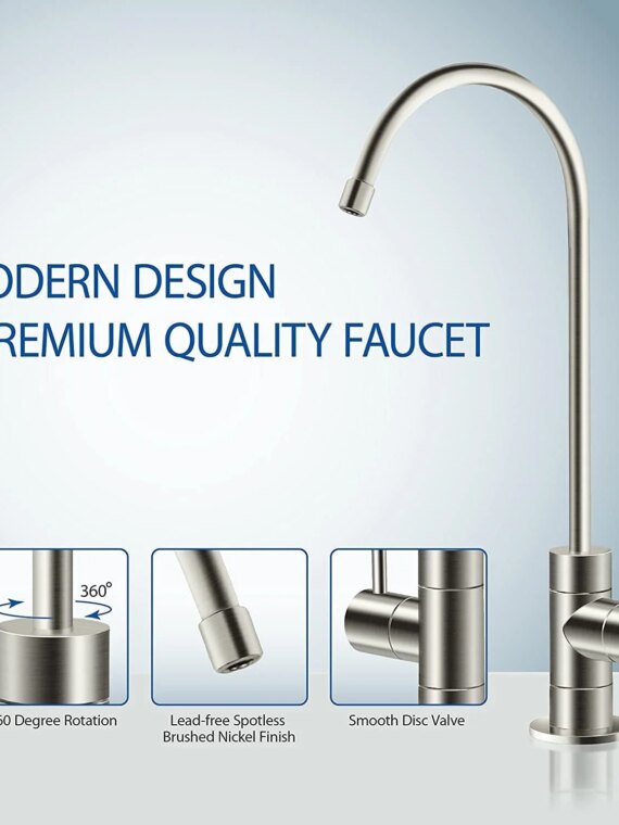 APEC Water 5-Stage Reverse Osmosis System, Removes 99% Impurities, USA-Made, WQA Certified, Includes Lead-Free Faucet