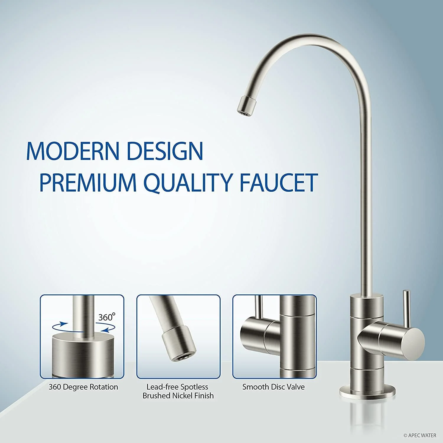 APEC Water 5-Stage Reverse Osmosis System, Removes 99% Impurities, USA-Made, WQA Certified, Includes Lead-Free Faucet