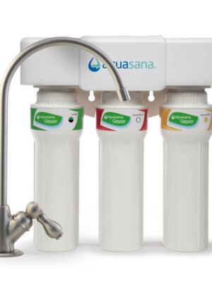 Aquasana Claryum 3-Stage Max Flow Under Sink Water Filter System, Reduces 99% Contaminants, High Flow Rate, Easy Replacement