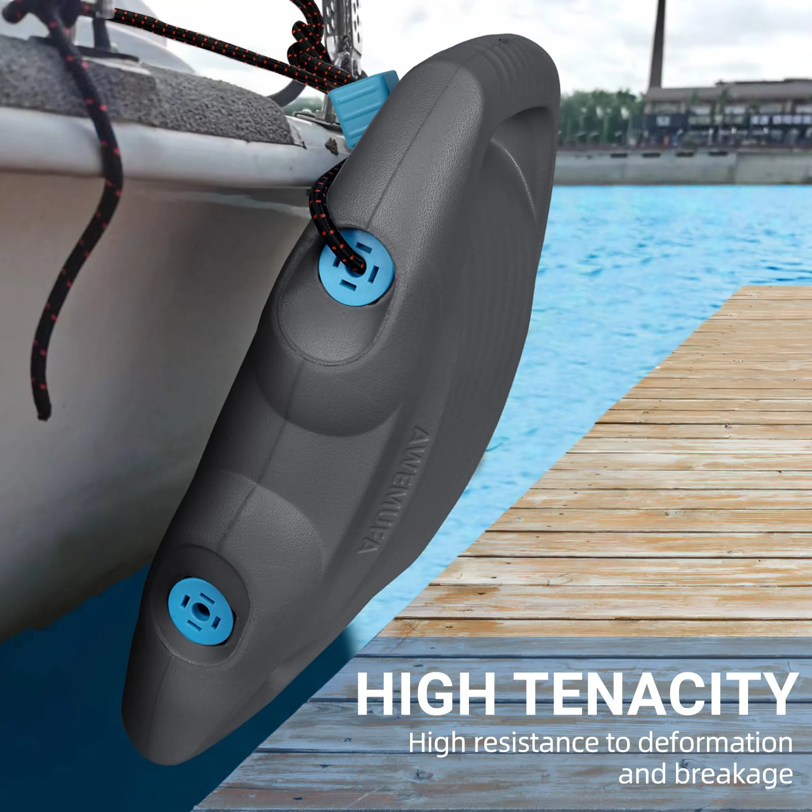 AWEMUFA Boat Fenders 2 Pack, Easy Install, Durable EVA, Secure Locking, 17.12"x8.27", Ideal for Yachts & Pontoon Boats