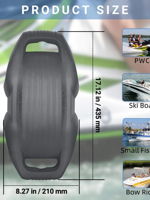 AWEMUFA Boat Fenders 2 Pack, Easy Install, Durable EVA, Secure Locking, 17.12"x8.27", Ideal for Yachts & Pontoon Boats