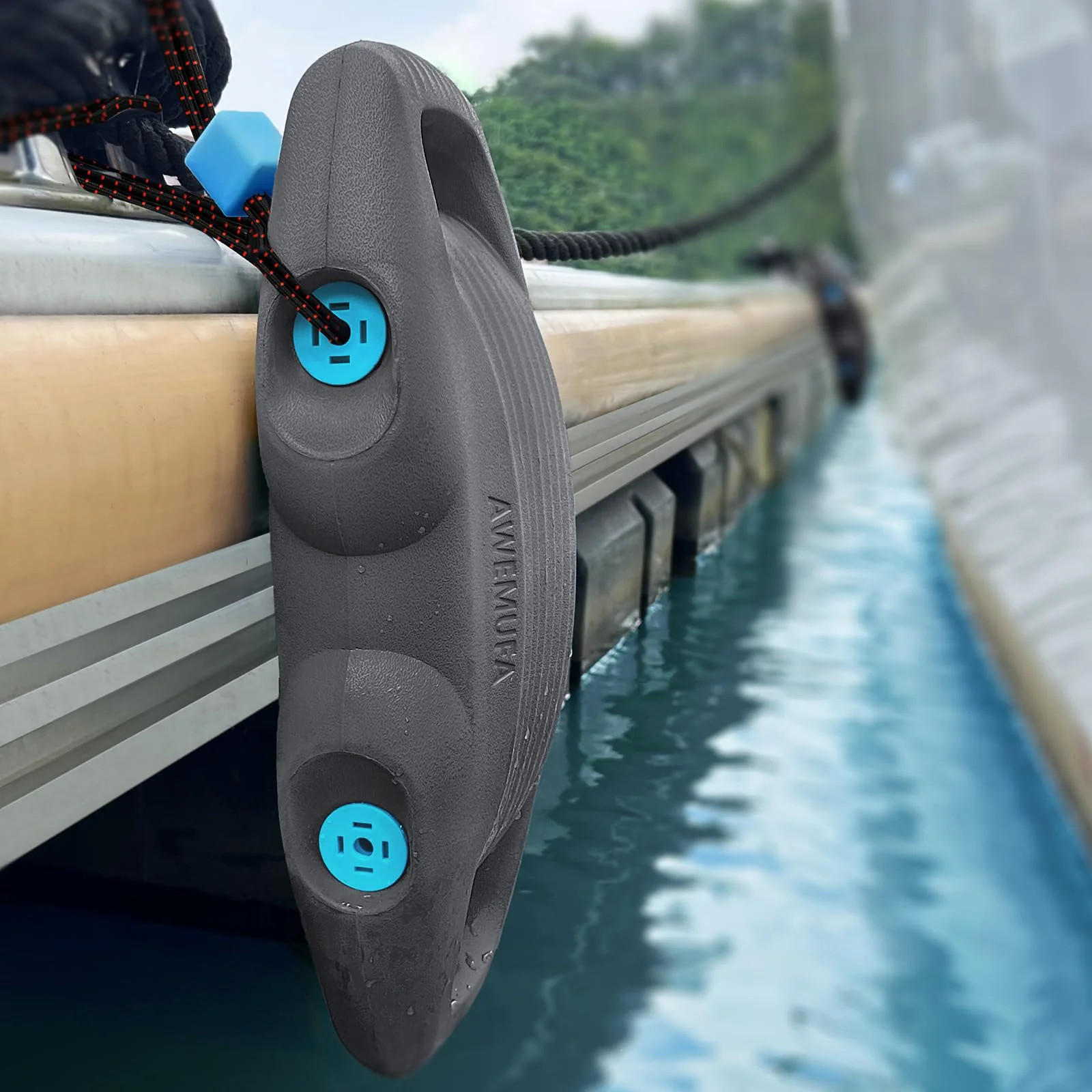 AWEMUFA Boat Fenders 2 Pack, Easy Install, Durable EVA, Secure Locking, 17.12"x8.27", Ideal for Yachts & Pontoon Boats