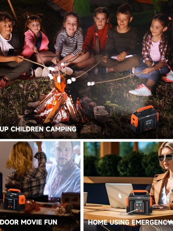 Bailibatt 300W Portable Power Station, 257Wh Lithium Battery, Compact Generator with AC/DC Outlets