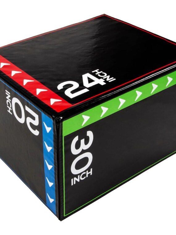 BalanceFrom 3-in-1 Rotatable Jump Box Trainer, Foam, Anti-Slip, Adjustable Heights, Plyometric Exercise