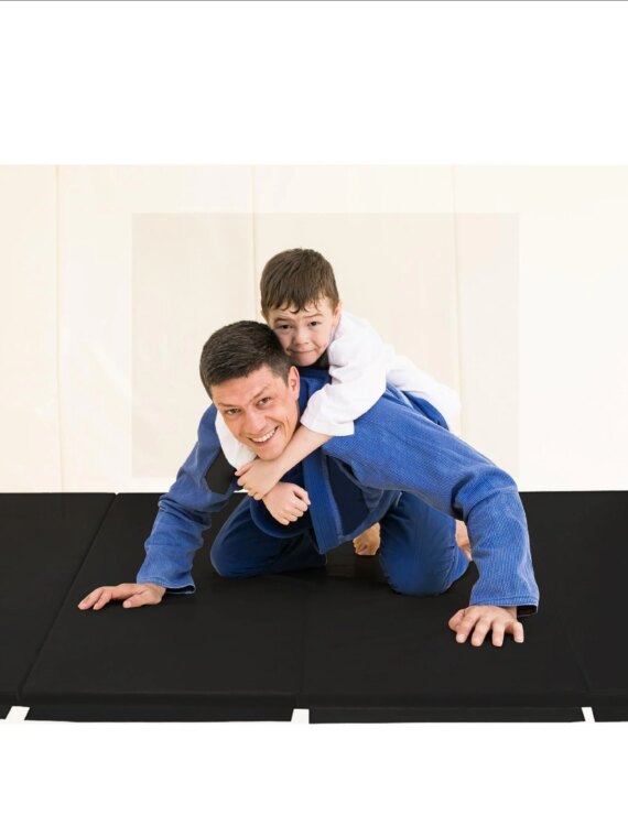 BalanceFrom GoGym 10'x4' Folding Gymnastics Mat, High-Density Foam, Durable Vinyl, Easy Clean, Connectable Panels