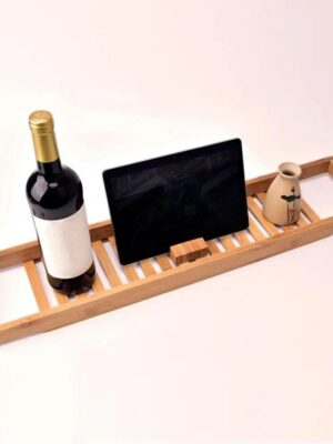 Bamboo Bathtub Caddy Tray by [Brand] – Durable, Lightweight, Universal Fit, 27.55″, Holds 9 lbs, Stylish Bathroom Accessory