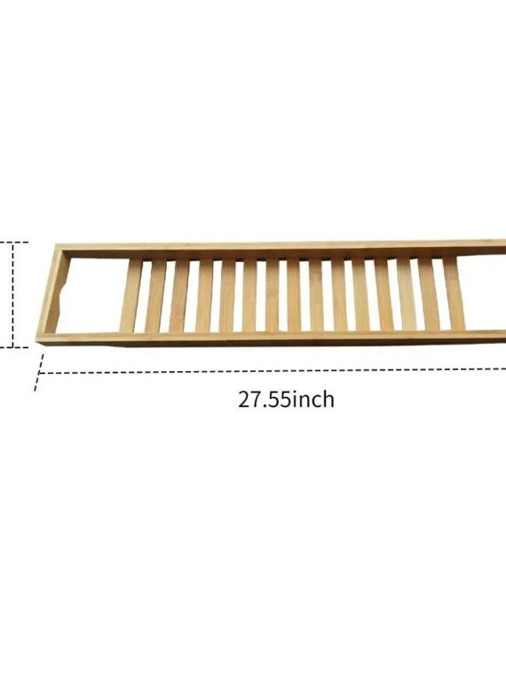 Bamboo Bathtub Caddy Tray by [Brand] - Durable, Lightweight, Universal Fit, 27.55", Holds 9 lbs, Stylish Bathroom Accessory