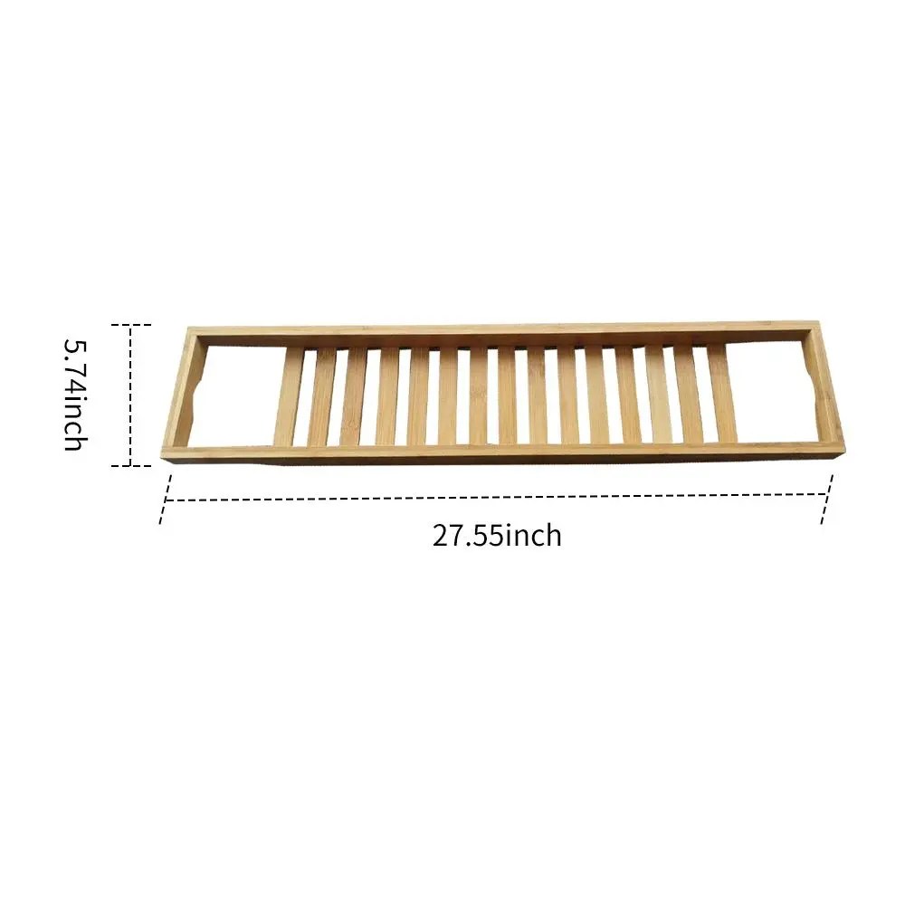 Bamboo Bathtub Caddy Tray by [Brand] - Durable, Lightweight, Universal Fit, 27.55", Holds 9 lbs, Stylish Bathroom Accessory