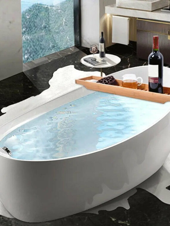 Bamboo Bathtub Caddy Tray by [Brand] - Durable, Lightweight, Universal Fit, 27.55", Holds 9 lbs, Stylish Bathroom Accessory