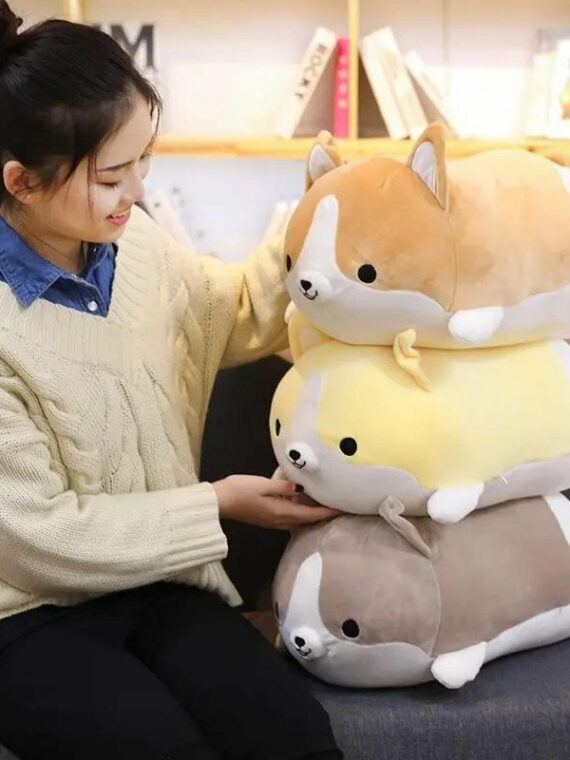 BarniePlush™ Corgi Puppy Pillow - Soft Cotton Stuffed Toy, 3 Colors & Sizes, Perfect Gift