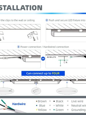Barrina 8FT LED Shop Light 10-Pack, 72W 9000LM 5000K Daylight, Energy Efficient, Linkable, Garage Lighting