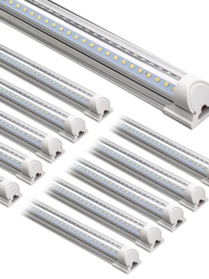 Barrina 8FT LED Shop Light 10-Pack, 72W 9000LM 5000K Daylight, Energy Efficient, Linkable, Garage Lighting