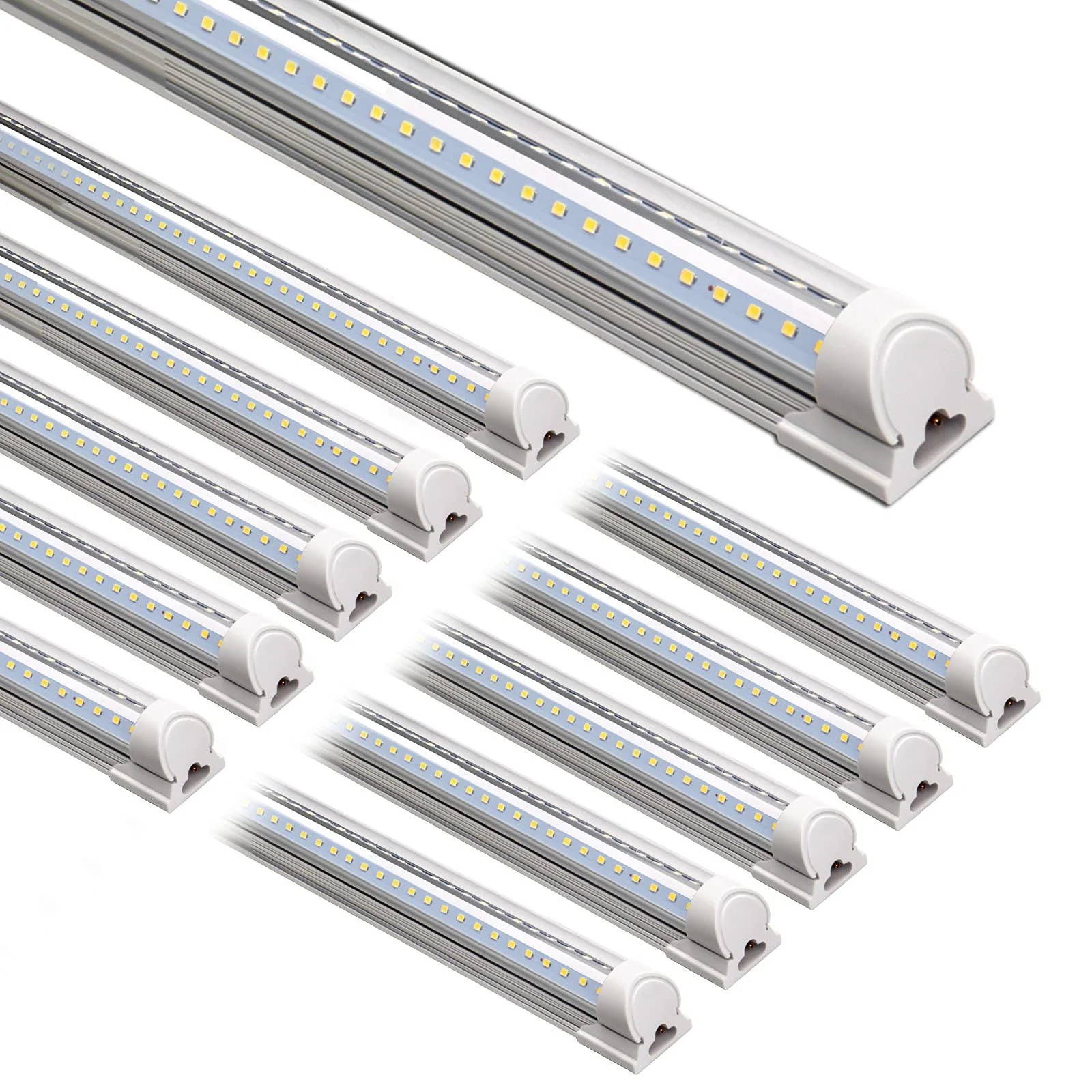 Barrina 8FT LED Shop Light 10-Pack, 72W 9000LM 5000K Daylight, Energy Efficient, Linkable, Garage Lighting