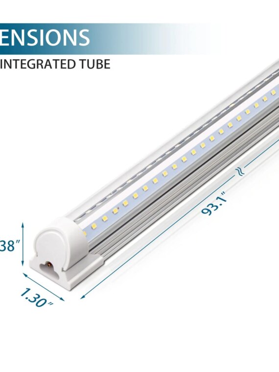 Barrina 8FT LED Shop Light 10-Pack, 72W 9000LM 5000K Daylight, Energy Efficient, Linkable, Garage Lighting