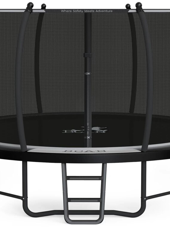 BCAN 14FT Recreational Trampoline with Safety Enclosure, ASTM Certified, 450 lbs Capacity, Easy Setup, Rust-Resistant Frame