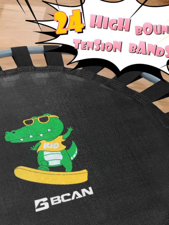 BCAN 36" Mini Folding Toddler Trampoline with Adjustable Handlebar, Ages 1-6, Indoor Play, Safety Features