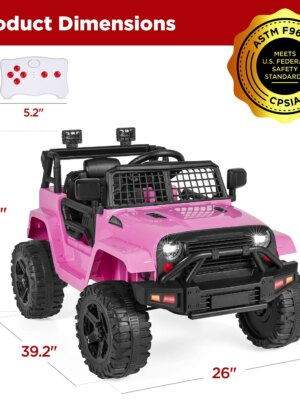 Best Choice Products 12V Kids Ride On Truck Car with Remote Control, LED Headlights, and AUX Outlet
