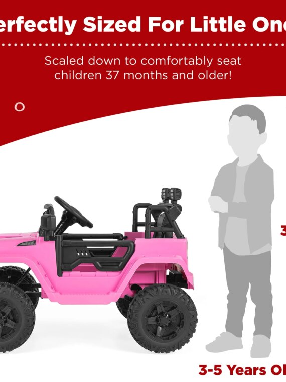 Best Choice Products 12V Kids Ride On Truck Car with Remote Control, LED Headlights, and AUX Outlet