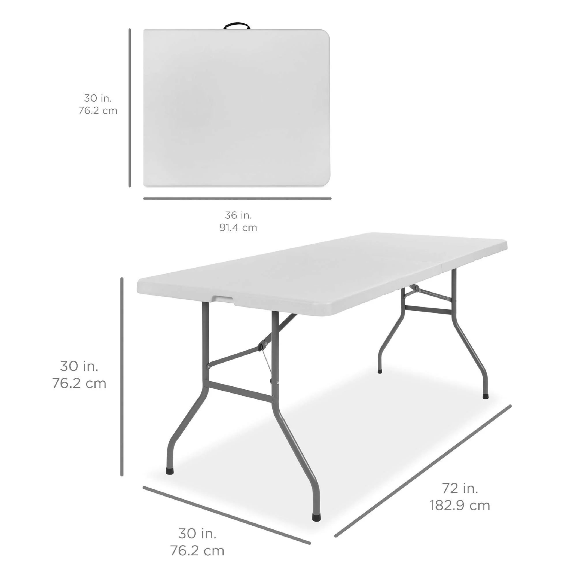 Best Choice Products 6ft Heavy-Duty Plastic Folding Table, Indoor/Outdoor, Portable with Steel Legs