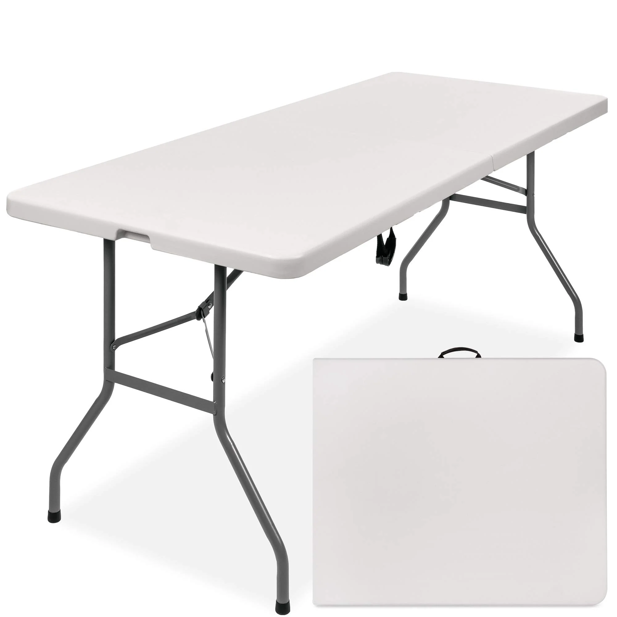 Best Choice Products 6ft Heavy-Duty Plastic Folding Table, Indoor/Outdoor, Portable with Steel Legs