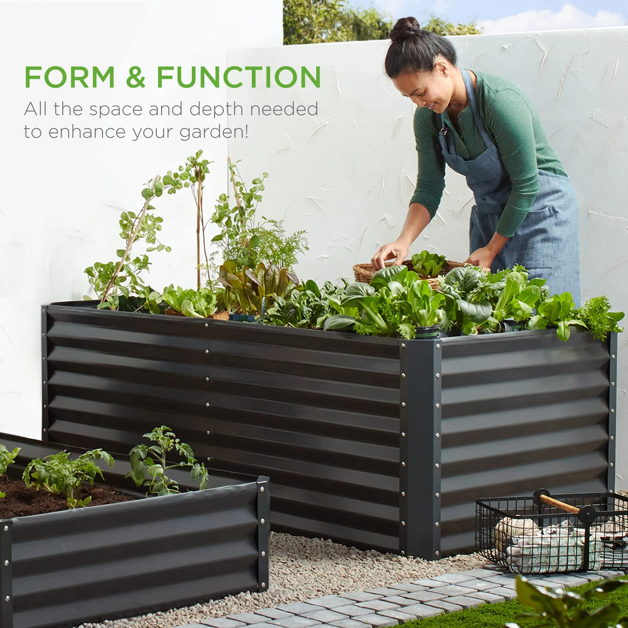 Best Choice Products Outdoor Metal Raised Garden Bed, 6x3x2ft, Tool-Free Assembly, Durable Steel, Open Base