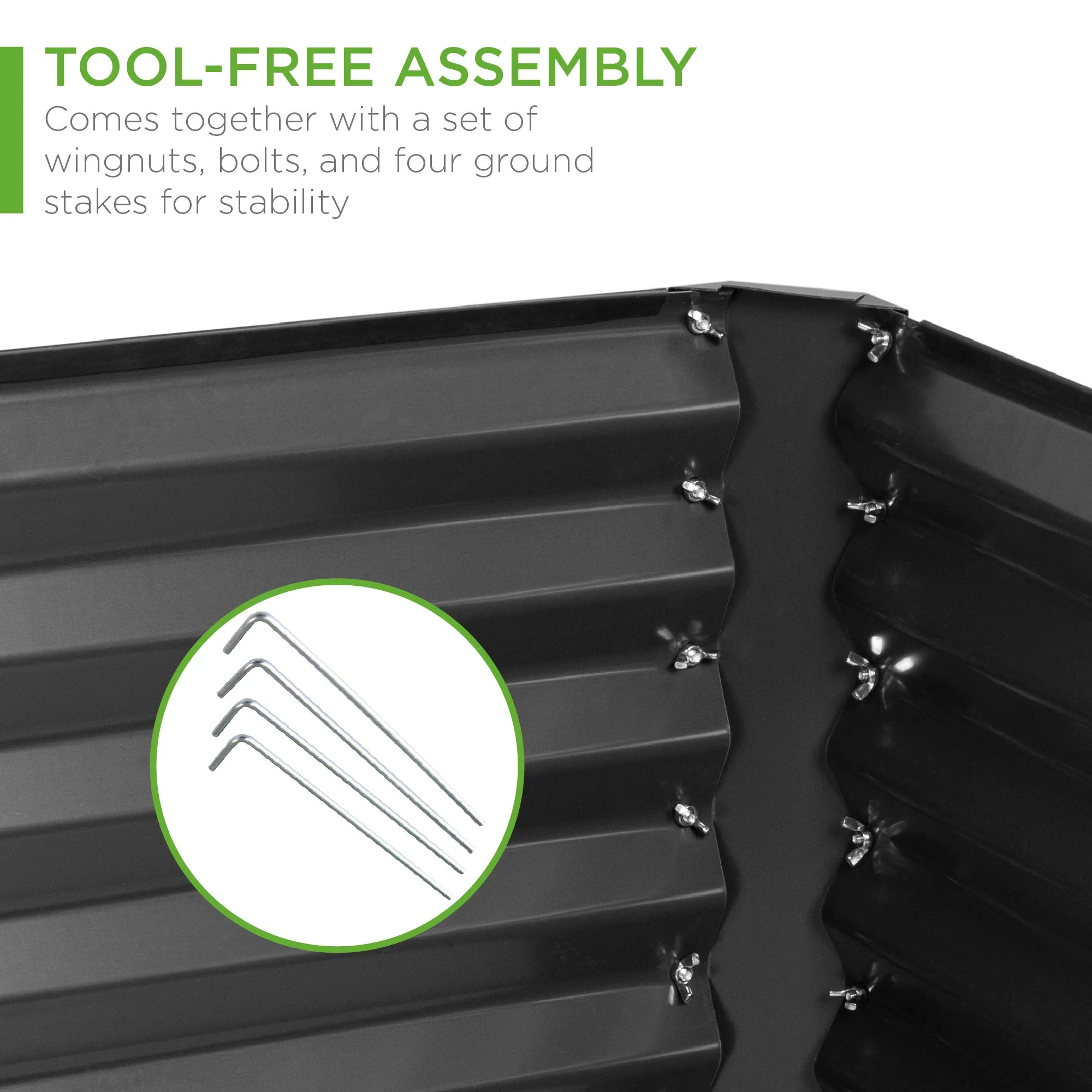 Best Choice Products Outdoor Metal Raised Garden Bed, 6x3x2ft, Tool-Free Assembly, Durable Steel, Open Base
