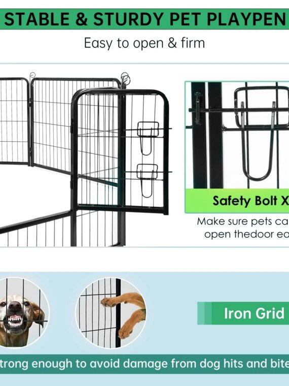 BestPet 40" Metal Dog Playpen, 16 Panels, Indoor/Outdoor, Adjustable & Easy Setup